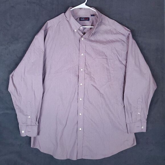 Roundtree Yorke Travel Smart Men's Shirt 3XT Button Long Sleeve Easy Care Plaid - Picture 1 of 15